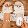 thumbnail image 6 of Caywon Women Bow Sandals, Knotted Flat Espadrille Slide, Open Toe Slip On Summer, Comfortable Ladies Beach Shoes Sandalias Mujer, 6 of 7