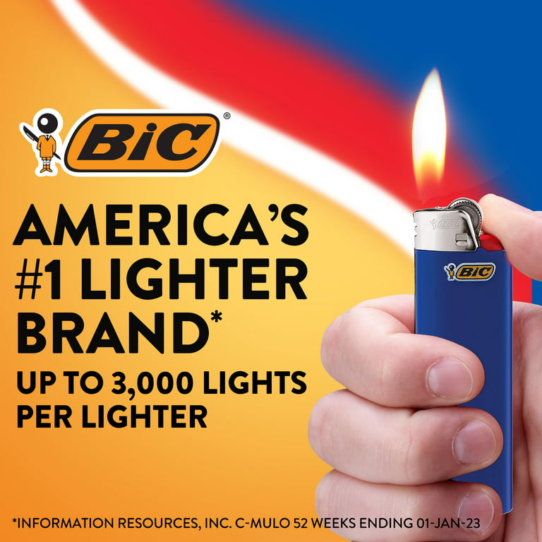BIC Classic Maxi Pocket Lighter, Safe and Reliable, Assorted Colors, 8-Pack  (Colors and Packaging May Vary)
