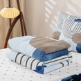 thumbnail image 5 of jejeloiu Nautical Abstract Zipper Full Size Comforter Sets with Fitted Sheet and 2 Pillowcases For Men Women,Coastal Print Zipper Bedding Set,Blue Brown,Reversible,4-Piece, 5 of 7