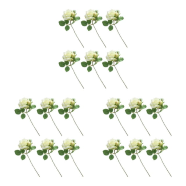 Rama de flores artificiales Inteprter 6 piezas tela flor falsa Leche blanca