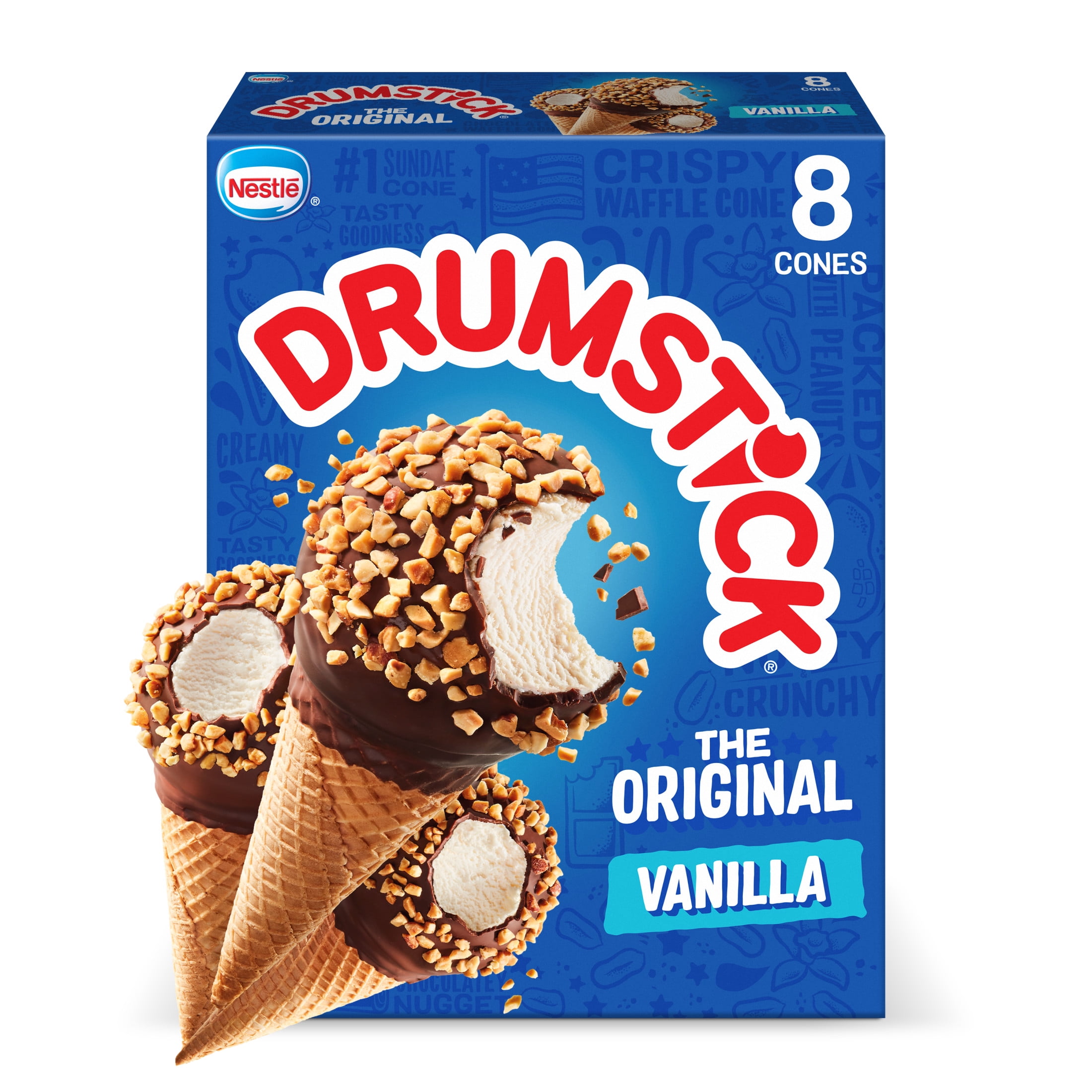 Drumstick The Original Vanilla Sundae Cones, Kosher, 8 Count