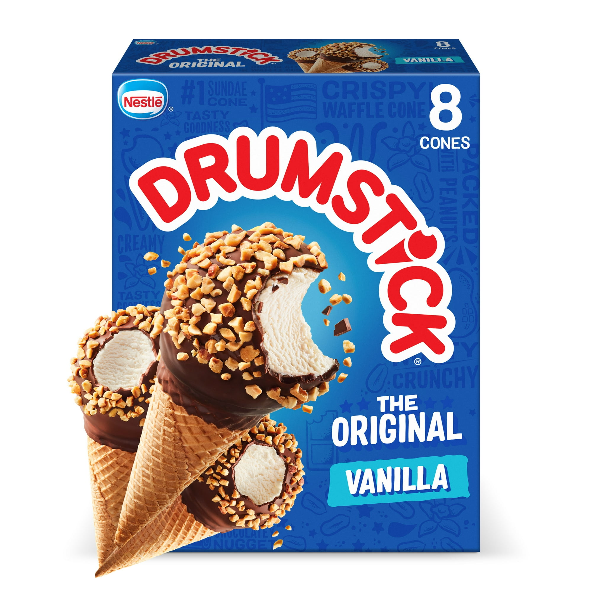 Drumstick The Original Vanilla Sundae Cones, Kosher, 8 Count