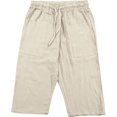 thumbnail image 4 of Men's Long Cotton Linen Shorts Knee Length 3/4 Baggy Pants Summer Drawstring Sport Golf Lounge Capri Pant with Pockets, 4 of 5