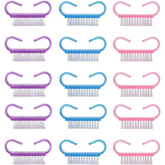 21pcs Handle Grip Nail Brush Fingernail Scrub Cleaning Brushes Dust Brushes Durable Nail Cleaner Manicure Tool for Home Salon Shop