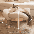 thumbnail image 3 of CheerPals Elevated Cat Bed, Washable Flower Pet Cushion with Sturdy Wooden Frame, Heavy-Duty Lounge Chair for Indoor Cats & Small Dogs, White, 3 of 9