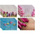 thumbnail image 5 of Nvzi Manteles individuales de lino, manteles para mesa de comedor, protectores de superficies,accesorios de decoración de cocina (juego de 4, tamaño 17,7 x 12,6 pulgadas, A69), 5 of 5