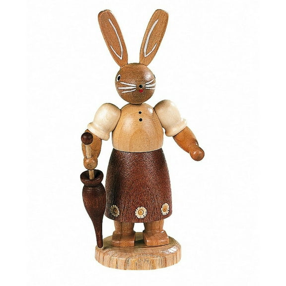 Easter bunny, female, height 11 cm / 4 inch, original Erzgebirge by Müller Seiffen