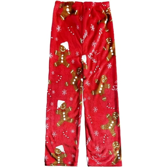 Fuzzy Christmas Pajama Pants for Women Men Couples Flannel Pjs Pants Plush Pajama Bottom Xmas Costume Sleepwear Matching Pajamas Halloween Christmas Gifts