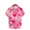 thumbnail image 5 of BiZtdJrK Holiday Sales Big And Tall Shirts for Men, Novelty Love Heart Graphic Print Tshirts Dressy Lapel Button Up Vacation Beach Blouse Multicolor 3XL, 5 of 6