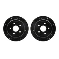 Dynamic Friction Company Rear Brake Rotors-Drilled and Slotted-Black 8002-42037