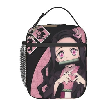 Demon Slayer Nezuko Portable Lunch Bag, Insulated Lunch Box Reusable Lunch Totes Bag For Camping Hiking Travel Picnic