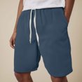 thumbnail image 2 of Ymyiu Mens Lounge Shorts Men's Shorts Casual Drawstring Shorts Classic Suit Waist Drawstring Lightweight Breathable Suitable for Work Size 3XL(Navy, 3XL), 2 of 9