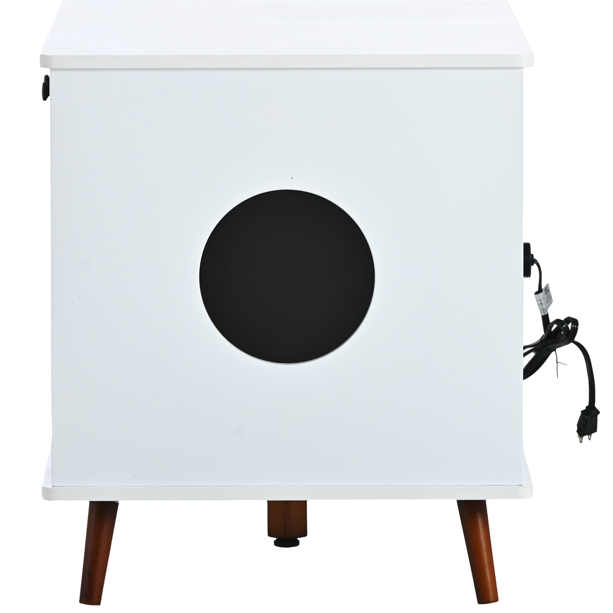 Pefilos 39" Litter Box Enclosure, Cat Litter Box Furniture with Hidden Plug, 3 Doors Indoor Cat House Washroom, White+Brown Pefilos 39" Litter Box Enclosure, Cat Litter Box Furniture with Hidden Plug, 3 Doors Indoor Cat House Washroom, White+Brown