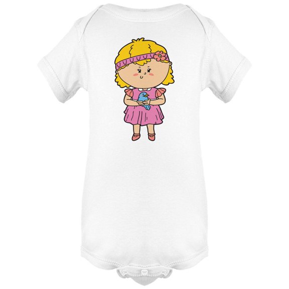 Cute Girl And Bird Bodysuit Infant -Image by Shutterstock, Newborn