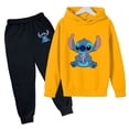 thumbnail image 1 of Conjuntos de sudadera de Stitch Disney para niños, sudaderas y pantalones cálidos de moda, traje de 2 piezas, ropa de exterior de moda, regalos de cumpleaños y Navidad, 1 of 5