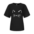thumbnail image 4 of WEIWEN Women's Cute T Shirts Summer Tops for Women Loose Fit Cat Graphic Tees Dressy Casual Short Sleeve Tshirts Women's T-Shirts Black, S, 4 of 4