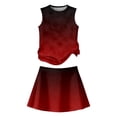 thumbnail image 4 of Summer Outfits for Children Girls Size 7 Cute Preppy Two Piece Outfits Activewear Athletic Tank Top and Y2K Skirts Clothing Sets Wine 12-13 Years, 4 of 6