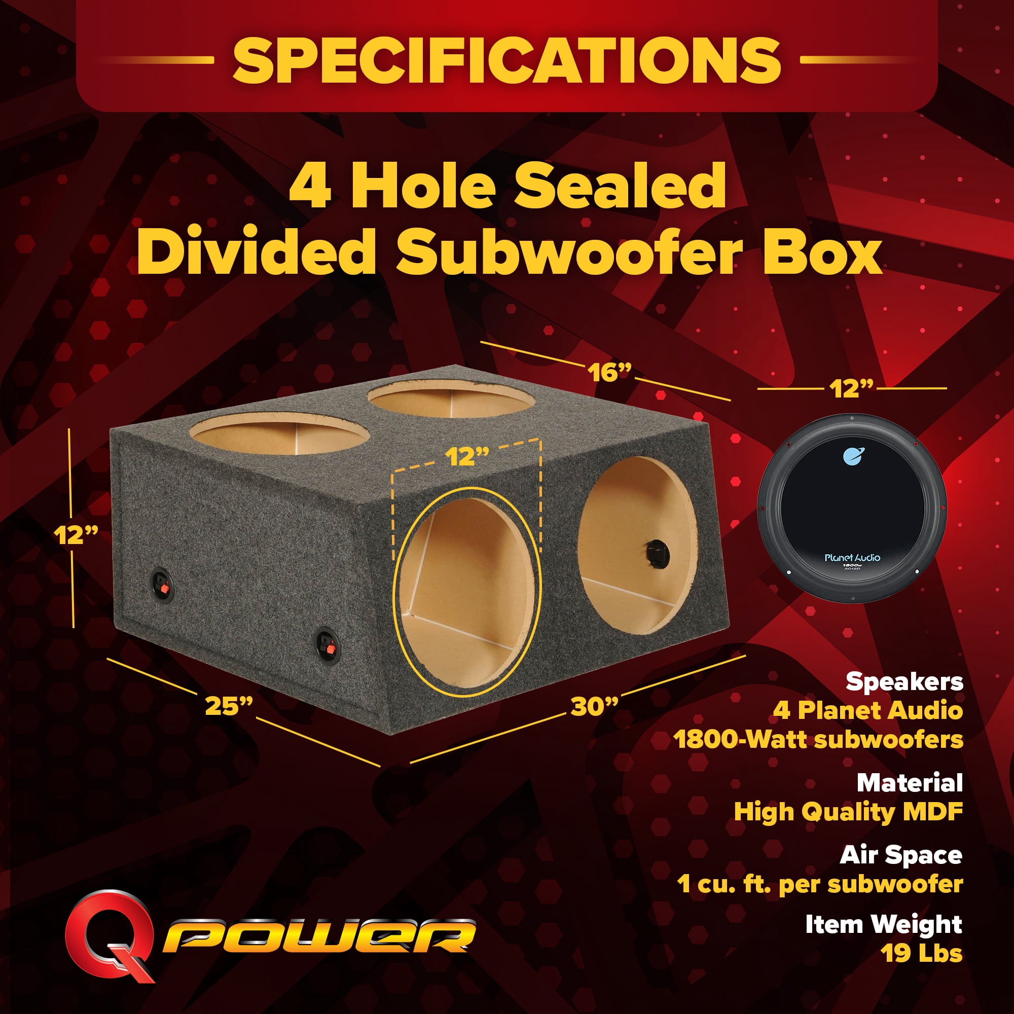 QPower, Subwoofer Box, 12