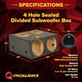 thumbnail image 3 of Q Power 4 Hole 12" Sealed Divided Subwoofer Box & 12" 1800W Subwoofer (4 Pack), 3 of 13