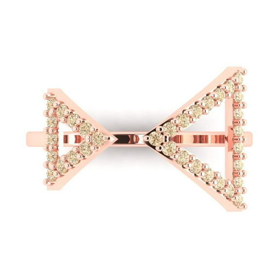 0.2475 ct Round Cut Natural Morganite Statement 18K Rose Gold Womens Engagement Ring