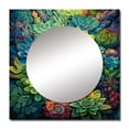 thumbnail image 2 of Designart "Paradise of Succulents Green Blue Bliss I" Floral & Botanical Square Mirror For Wall Decor - Large Green Square Printed Wall Mirror Art - Wall Mounted Square Large Mirror, 2 of 5