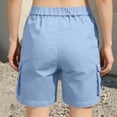 thumbnail image 4 of Twczz Womens Cargo Shorts with Pockets- Elastic Waist Drawstring Stretch Baggy Casual Hiking Shorts Light Blue Size XL, 4 of 6