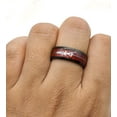 thumbnail image 5 of Matching Rings Black Gold Plated Couple Rings Wings 1CT Heart Red CZ Wedding Ring Sets, 5 of 7