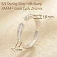 thumbnail image 4 of Wuziwen 3mm Open Wedding Bands for Women Sterling Silver Rings Anniversary Eternity Stackable Rings CZ Size 6, 4 of 9