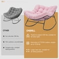 thumbnail image 6 of Dovov Outdoor Rocking Chairs Set of 2, Oversized Papasan Rocking Chairs with Cushion, Outdoor Oversized Rocker Recliner for Porch Patio Garden Backyard Lawn Deck Balcony Living Room Bedroom, Pink, 6 of 9