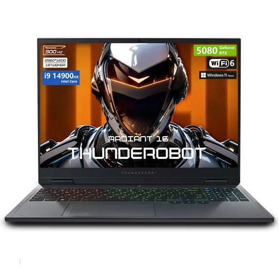 Thunderobot Radiant 16 Laptop, 16" WQXGA 300Hz, Intel i9-14900HX, GeForce RTX 5080, 16GB DDR5 RAM, 512GB SSD, Win11