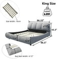 thumbnail image 2 of King Size Luxury Upholstered Platform Bed with Oversized Padded Backrest and Solid Wood Frame, 2 of 6