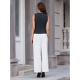 thumbnail image 5 of DARING DIVA Women's U Neck Sleeveless Button Down Waistcoat Suit Top S Dark Blue, 5 of 7