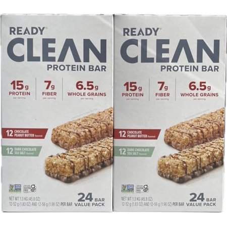 Come Ready Nutrition Clean Protein Bars (2 pack) 48 Total Bars - 24 Chocolate Sea Salt and 24 Chocolate Peanut Butter ONLY $1.38/Bar