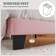 thumbnail image 5 of Amolife Full Bed Frame, Platform Bed Frame with Velvet Upholstered Slat Headboard, Pink, 5 of 7