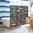 thumbnail image 5 of No Hook Shower Curtain, Grey Dinosaur Shower Curtains for Bathroom with See Through Top Window, Vintage Letters Farm Animals Waterproof & Washable Bath Curtain 60"x72", 5 of 9
