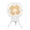 02_Tripod Foldable Desk Fan White, variant on Tripod Foldable Desk Fan 2 Speed Settings Gradient Light USB Powered Portable Mini Fan Quiet for Home Office Travel by PALIFEUR