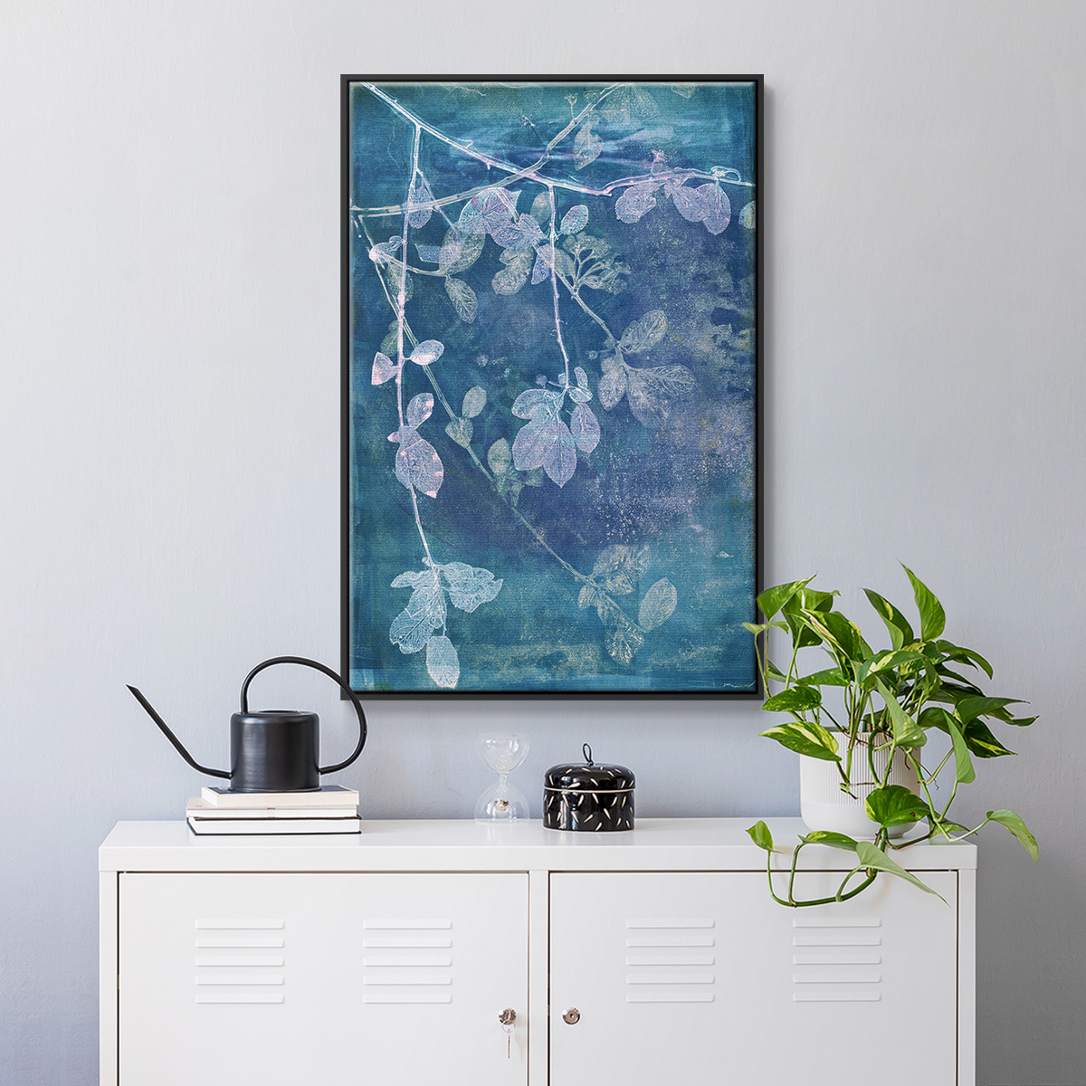 Branching Out VII Framed Premium Gallery Wrapped Canvas - Ready to Hang - 25 x 37 - Black Floating Frame