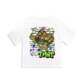 thumbnail image 4 of Tales Of The Teenage Mutant Ninja Turtles Poster Brick Wall Women's Boxy Cropped T-Shirt Casual Graphic Tee, 4 of 5
