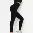 thumbnail image 3 of safuny Yoga Stretch Pants for Women Comfy Lounge Casual Soft Hip Lifting Exercise Fitness Running Solid Color High Waist Fashion Fall Winter Long Trousers Black M, 3 of 5