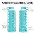 thumbnail image 4 of purifyou Premium 32 oz Reusable Glass Water Bottles with Time and Volume Markings, Non-Slip Silicone Sleeve & Stainless Steel Lid Insert, for Water, Milk, Juice, 4 of 9