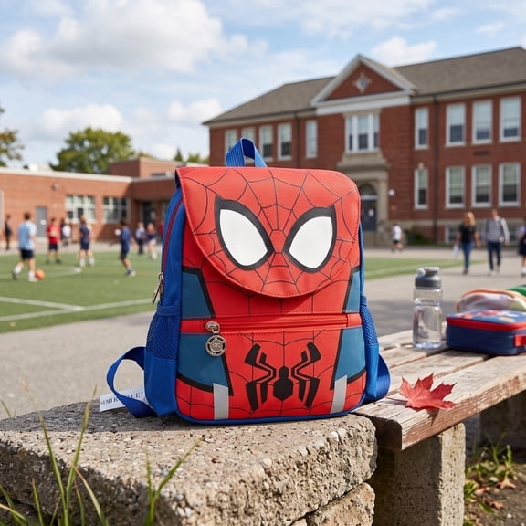 Super Hero Backpack Spider Comic Character Pattern Lightweight School Bag for Daily Study Student Travel Halloween Gift Outdoor Activity