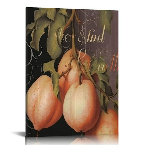 Nawypu  Grow Gracefully Phrase Vintage Yellow Pear Tree, Designed by Daphne Polselli Canvas Wall Art