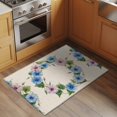 thumbnail image 2 of Spring Flower Wreath Area&nbsp;Rug 2x3ft Country Watercolor Pink Blue Floral Bud Leaf Non-Slip&nbsp;Washable Square&nbsp;Rugs Soft Felt Indoor Floor Mat for Bedroom Kitchen Living Room Bathroom, 2 of 9