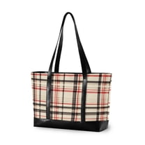 FORMRS Laptop Tote Bag for Women with 15.6" Computer Compartments Handbag, Black Tartan