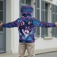 thumbnail image 5 of Uourmeti Galaxy Art Wolf Butterfly Boys Kids Sporty Zip Up Jacket Hooded Long Sleeve with Pockets Athletic Top for Gym Size 8-10, 5 of 7