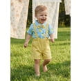 thumbnail image 5 of BemeyourBBs Toddler Baby Boy Gentleman Church Outfit Infant Baby Boys Summer Clothes Short Sleeve Button Down Bowtie Shirt Suspender Shorts Overalls Set Toddler Boy Summer Holiday Beach Outfit, 5 of 9