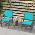 thumbnail image 4 of Costway Outdoor Single Swing Glider Rocking Chair Armrest Garden Porch Backyard Turquoise, 4 of 9