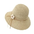 thumbnail image 3 of CHENge Women's Summer Straw Bucket Hat with Breathable Lace Cutout Design for Sun and Outdoor Travel, 3 of 3