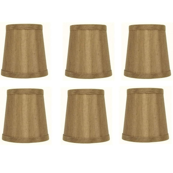 Bronze Silk 4 Inch Barrel Drum Clip On Chandelier Shades (set of 6)
