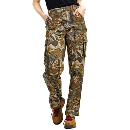 Realtree Women s Classic Camo 6-Pocket Cargo Hunting Pants | Durable Lightweight Outdoor Apparel | Size M